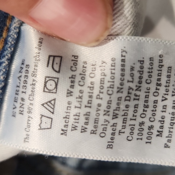 Everlane Curvy 90s Cheeky Straight Jean‎ Organic Cotton Light Wash Rigid Size 26 - Picture 10 of 10